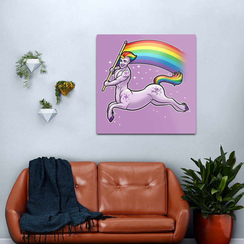 Big Gay Pride Unicorn Centaur Metal Print