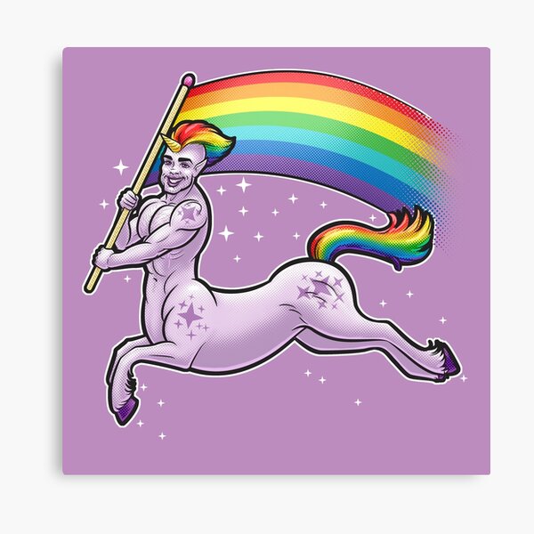 Big Gay Pride Unicorn Centaur Canvas Print