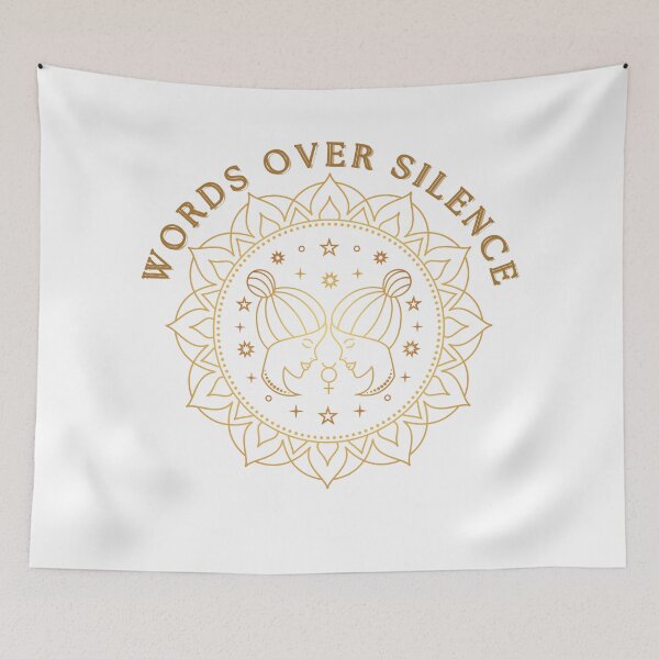 Item preview, Words Over Silence Gemini Zodiac Design | Celestial Twins Astrology Art | Air Sign Horoscope Gift designed and sold by Alwayseddie.