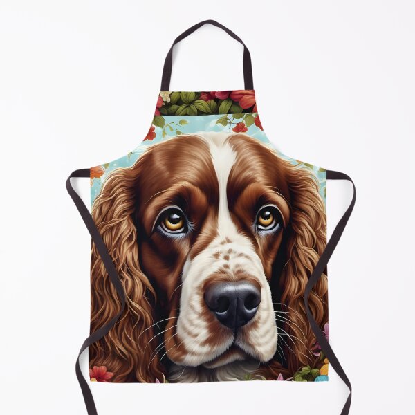 Item preview, Show cocker spaniel dog with flowers, fantasy dog designed and sold by Coolparrotgirl.