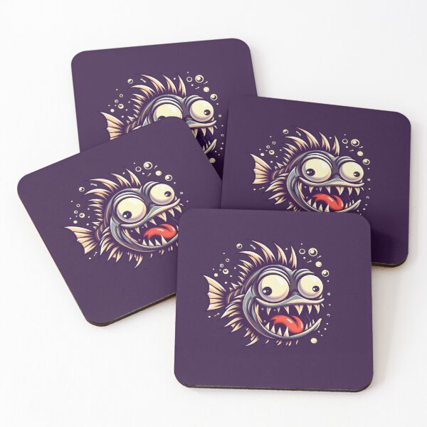 Item preview, Crazy Piranha Cartoon – Wild Deep Sea Monster Fish designed and sold by gkhanco.