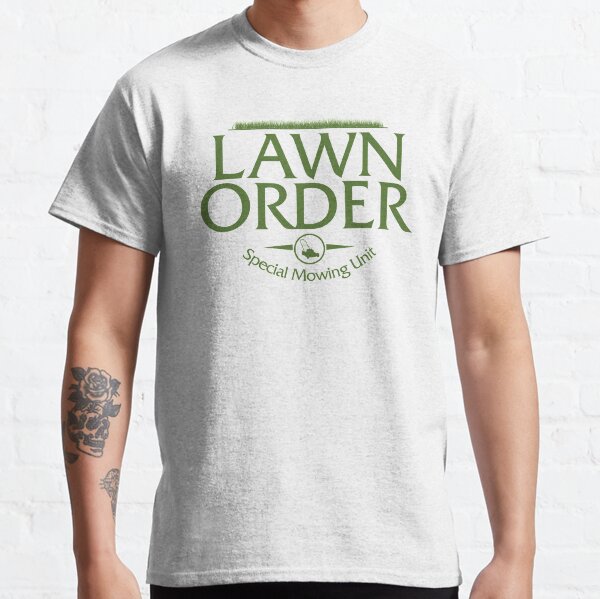 Lawn Order Parody Law & Order Grass Cutting Lawn Mowing Classic T-Shirt