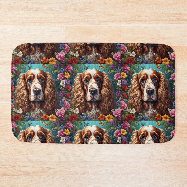 Item preview, Working cocker spaniel dog with flowers, fantasy dog designed and sold by Coolparrotgirl.