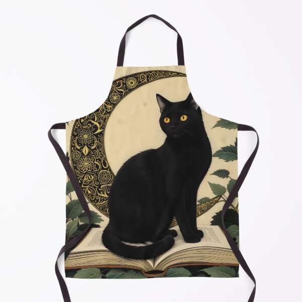 Item preview, Black Cat and Books and Moon designed and sold by FieldScent.