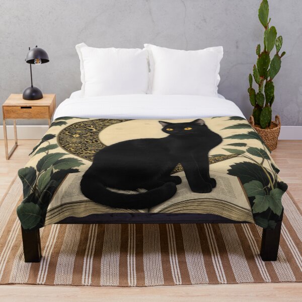 Item preview, Gato negro y libros y luna designed and sold by FieldScent.