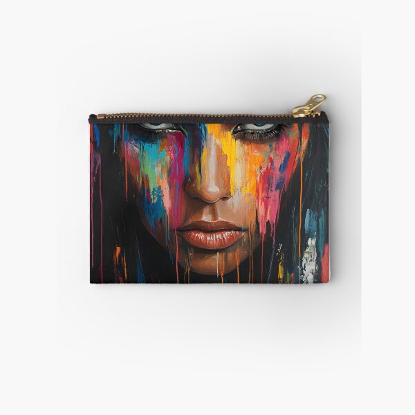Item preview, Colorful portrait with intense gaze and bold strokes designed and sold by Artessie.