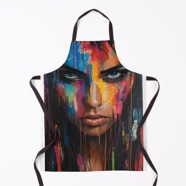 Item preview, Colorful portrait with intense gaze and bold strokes designed and sold by Artessie.