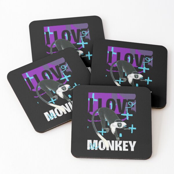 Item preview, I Love Monkey – Bold colobus monkey Design designed and sold by Funneatlife.