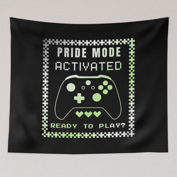 Item preview, Gaming LGBTQ, Agender pride flag graphic, Pride Mode, Activated, Ready to Play Slogan, Rainbow Game Console, LGBTQ, summer, summer vibes, rainbow colors, Gaymer,  designed and sold by PrideBeProud.