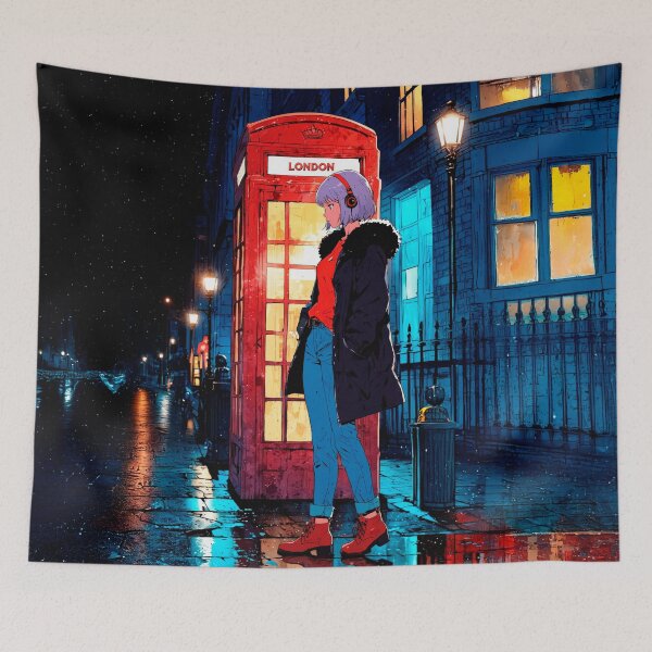Item preview, London Neon Rain – Retro Urban Mood designed and sold by PitsFusion Retro Atlas.