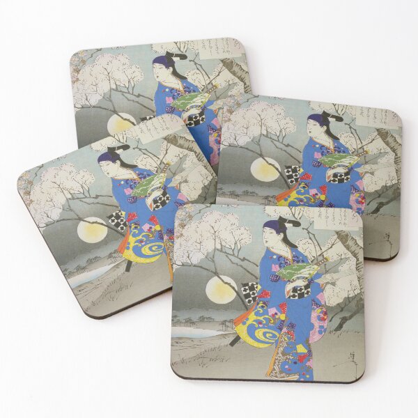 Item preview, Yoshitoshi - Cherry Blossoms and Moonlight at Sekiya (Tsuki Hyakushi) designed and sold by store-wasabi.