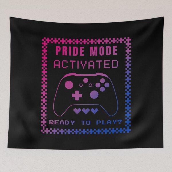 Item preview, Gaming LGBTQ, Bisexual pride flag graphic, Pride Mode, Activated, Ready to Play Slogan, Rainbow Game Console, LGBTQ, summer, summer vibes, rainbow colors, Gaymer,  designed and sold by PrideBeProud.