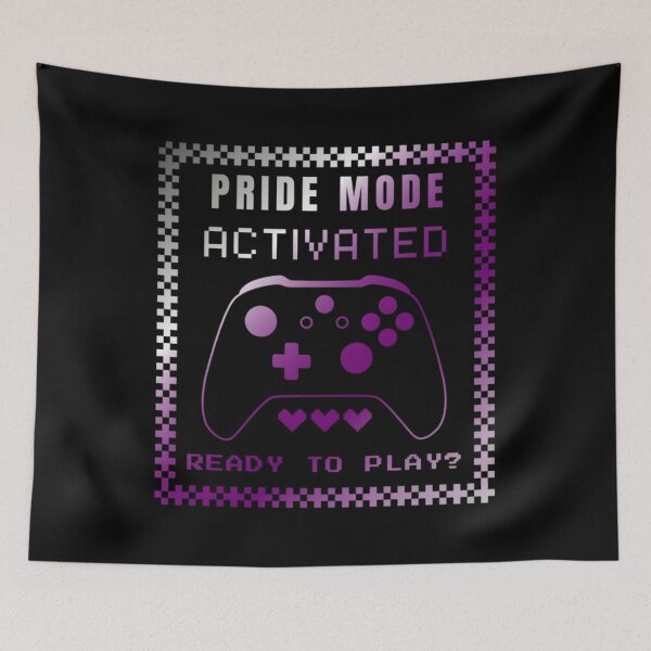 Item preview, Gaming LGBTQ, Demisexual pride flag graphic, Pride Mode, Activated, Ready to Play Slogan, Rainbow Game Console, LGBTQ, summer, summer vibes, rainbow colors, Gaymer,  designed and sold by PrideBeProud.
