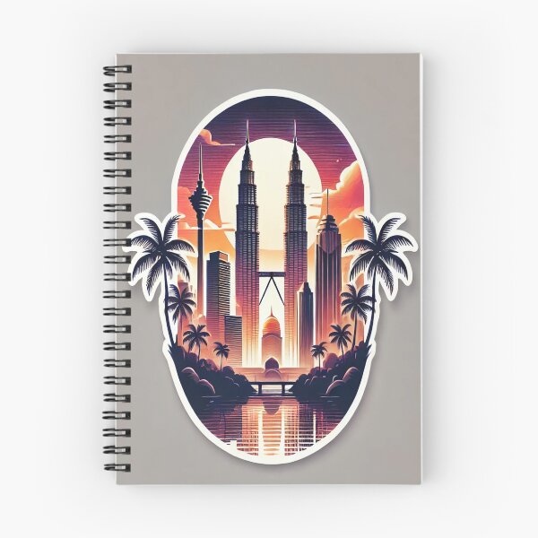 Item preview, Malaysia Skyline | Petronas Twin Towers | Tropical Sunset Cityscape designed and sold by AkilaCreations .