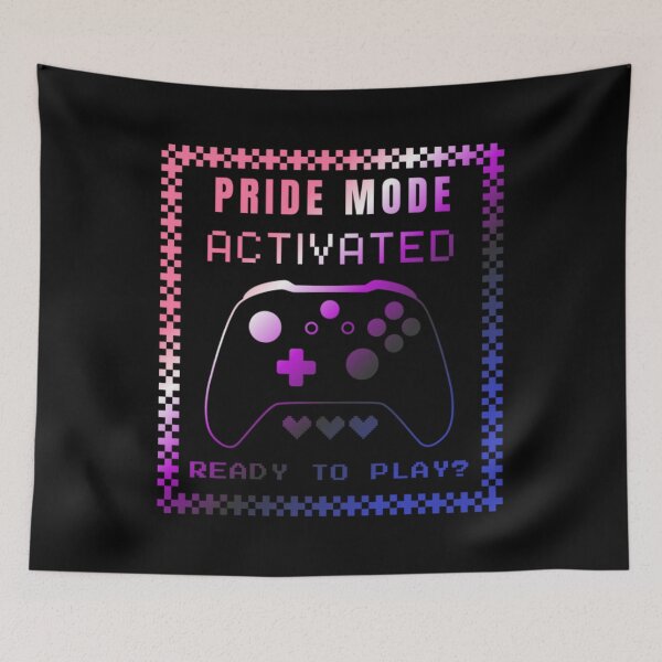 Item preview, Gaming LGBTQ, Genderfluid pride flag graphic, Pride Mode, Activated, Ready to Play Slogan, Rainbow Game Console, LGBTQ, summer, summer vibes, rainbow colors, Gaymer,  designed and sold by PrideBeProud.