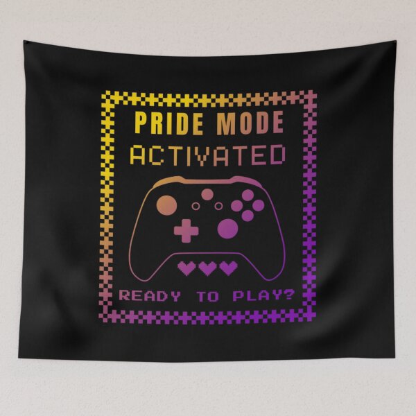 Item preview, Gaming LGBTQ, Intersex pride flag graphic, Pride Mode, Activated, Ready to Play Slogan, Rainbow Game Console, LGBTQ, summer, summer vibes, rainbow colors, Gaymer,  designed and sold by PrideBeProud.