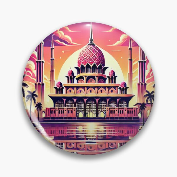 Item preview, Pink Mosque Malaysia | Putra Mosque | Islamic Architecture Art designed and sold by AkilaCreations .