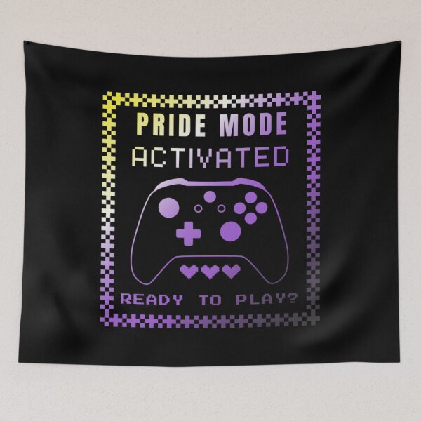Item preview, Gaming LGBTQ, Nonbinary pride flag graphic, Pride Mode, Activated, Ready to Play Slogan, Rainbow Game Console, LGBTQ, summer, summer vibes, rainbow colors, Gaymer,  designed and sold by PrideBeProud.