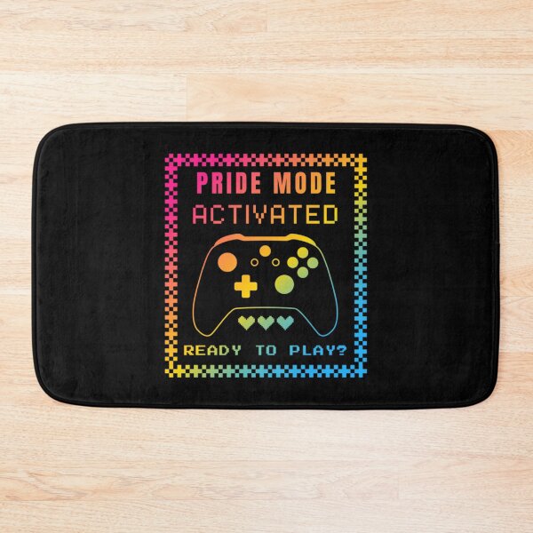 Item preview, Gaming LGBTQ, Pansexual pride flag graphic, Pride Mode, Activated, Ready to Play Slogan, Rainbow Game Console, LGBTQ, summer, summer vibes, rainbow colors, Gaymer,  designed and sold by PrideBeProud.
