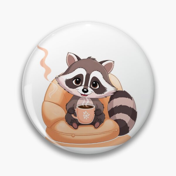 Item preview, Cute Raccoon Drinking Warm Coffee designed and sold by GrafiShop.