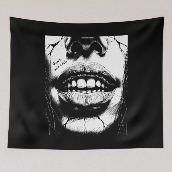Item preview, Beauty with a Bite - Seductive Ink Illustration designed and sold by 442workshop.