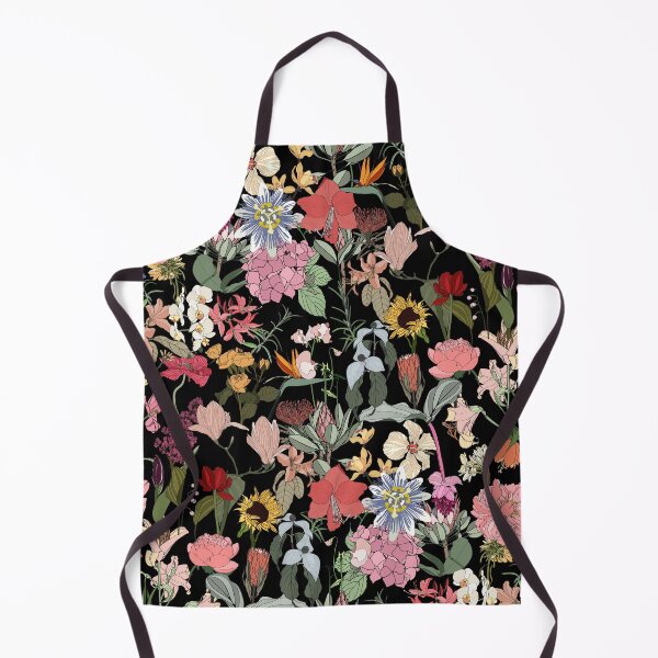 Item preview, Colorful seamless tropical pattern with garden flowers and tropical on black background. designed and sold by MatyKotiv.