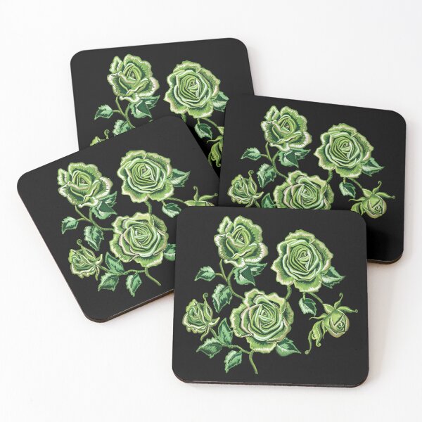 Item preview, Green Rose Embroidery designed and sold by AlchemyColor.