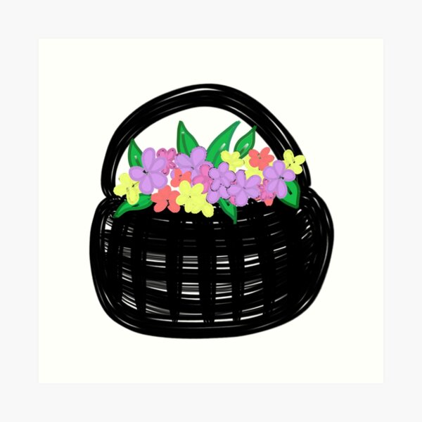 Item preview, A basket full of colorful flowers designed and sold by Art by Tualeg.