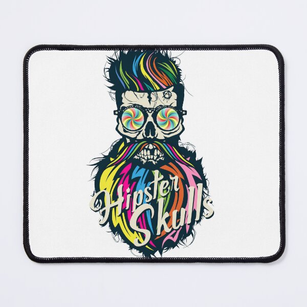 Item preview, hipster skull skull beard mustache hypnotist round sunglasses mustached bearded fancy designed and sold by Achille3777.
