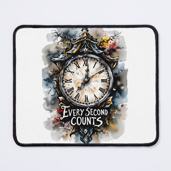 Item preview,  Every Second Counts – Gothic Clock Inspirational Art designed and sold by Thread-Verse.