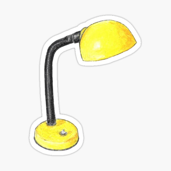 Item preview, Retro Yellow Lamp Oil Pastel Drawing designed and sold by Emma Jabbari.