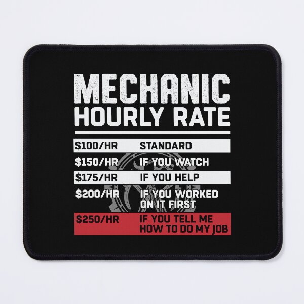 Item preview, Funny Mechanic Hourly Rate designed and sold by tmerchtrends.