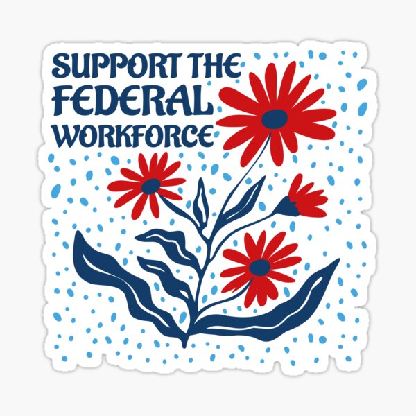 Vista previa del artículo con la obra «Apoye a la fuerza laboral federal: defienda el servicio público», diseñado y vendido por The Junto Shop.
