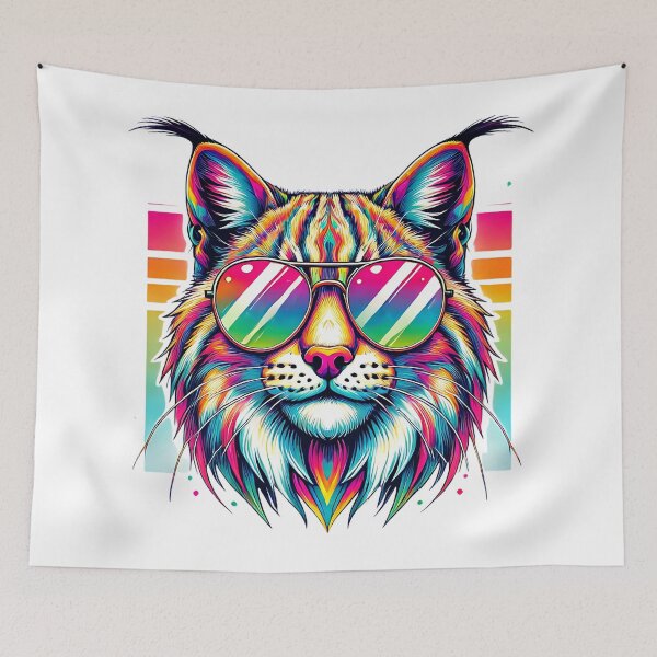 Item preview, Psychedelic Lynx| Colourfull Cool Wild çCat Design designed and sold by Shamrocx.