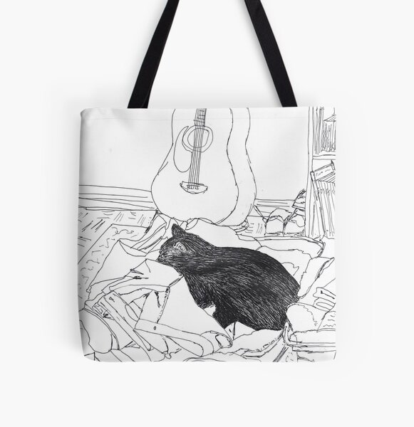 Aperçu de l'œuvre Dessin de chat noir endormi créée et vendue par Emma Jabbari.