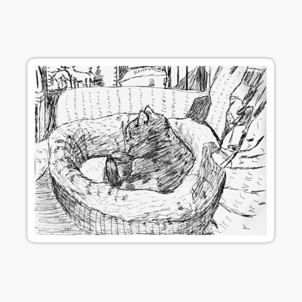 Aperçu de l'œuvre Dessin de chat endormi créée et vendue par Emma Jabbari.