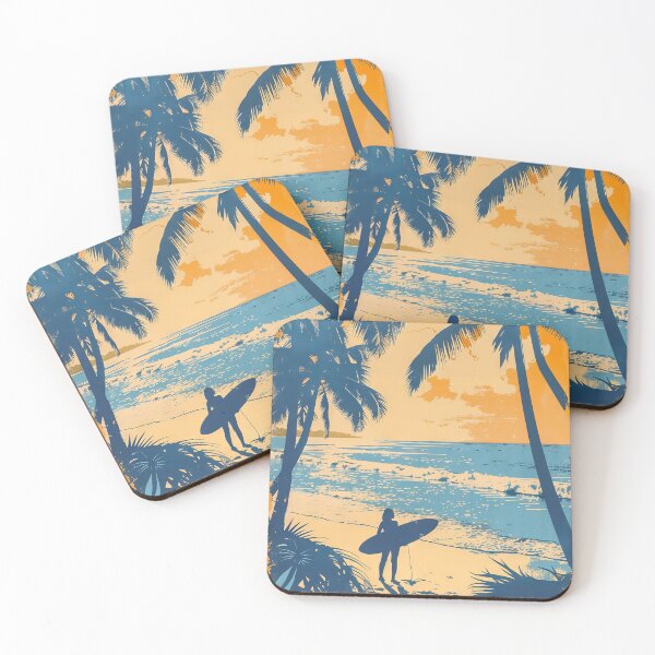 Item preview, Surf Babe Vintage Poster Palm Trees Ocean Style designed and sold by AdamesArtStudio.