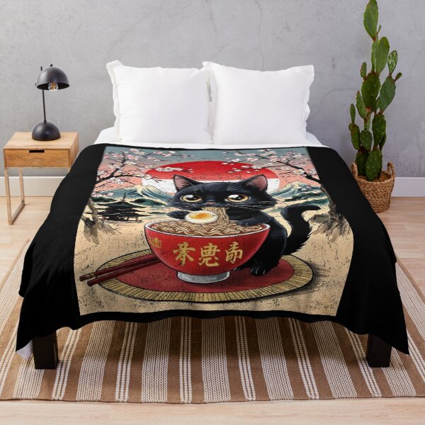 Item preview, Cute Black Cat Ramen Japan Retro Aesthetic designed and sold by JerdbordinShop.