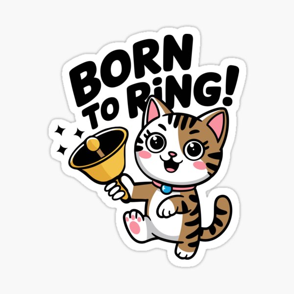 Item preview, Born To Ring, Cat Handbell Ringer designed and sold by SubtleSplit.