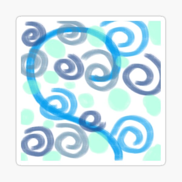 Item preview, Abstract Swirls Blue Gray with Green Dots designed and sold by alyssammayo.