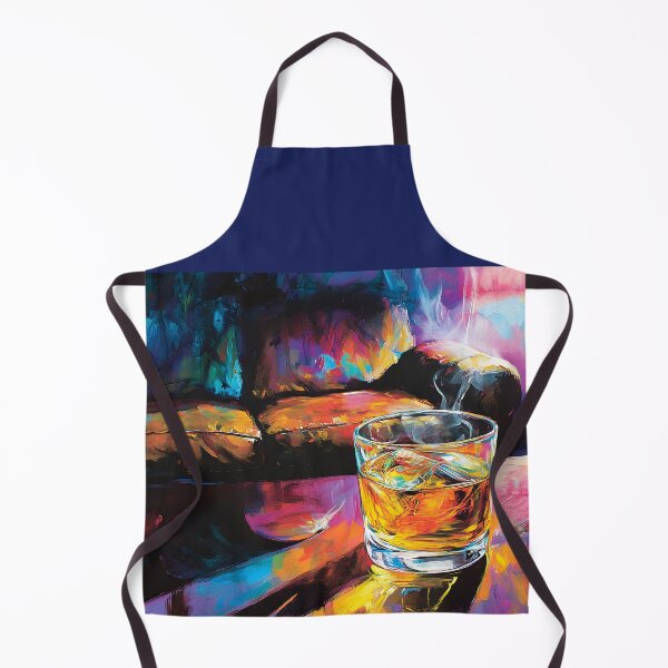 Item preview, Cigar Lounge Vibes - Whiskey on the Rocks with Vibrant Abstract Colors and Smoky Movement designed and sold by OlfactoART Studio.