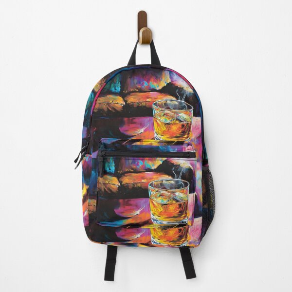 Item preview, Cigar Lounge Vibes - Whiskey on the Rocks with Vibrant Abstract Colors and Smoky Movement designed and sold by OlfactoART Studio.