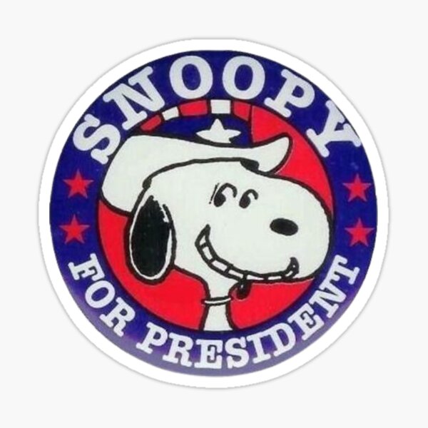 Vista previa del artículo con la obra «Snoopy para presidente», diseñado y vendido por mlyllg.
