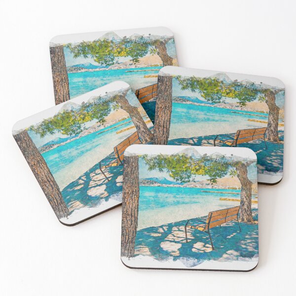 Item preview, Puerto Pollensa Mallorca Watercolour Effect designed and sold by GG WALL ART.