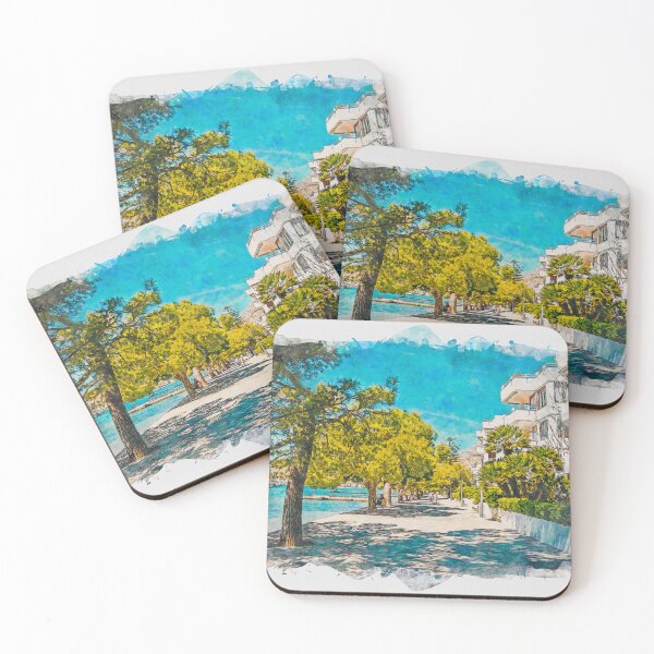 Item preview, Puerto Pollensa Mallorca Watercolour Effect designed and sold by GG WALL ART.