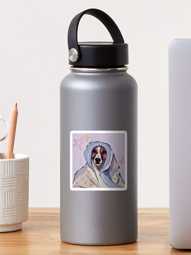 Imagen 1 de 3, Pegatina con la obra Perro en una manta, diseñada y vendida por mery-iamy.