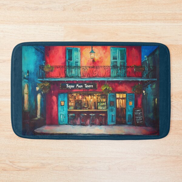 Item preview, New Orleans Nightlife Awaits - A Colorful Tavern of Warmth and Celebration Abstract Digital AI Art designed and sold by OlfactoART Studio.