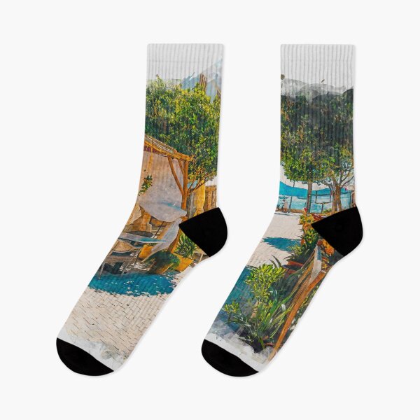 Item preview, Puerto Pollensa Mallorca Watercolour Effect designed and sold by GG WALL ART.