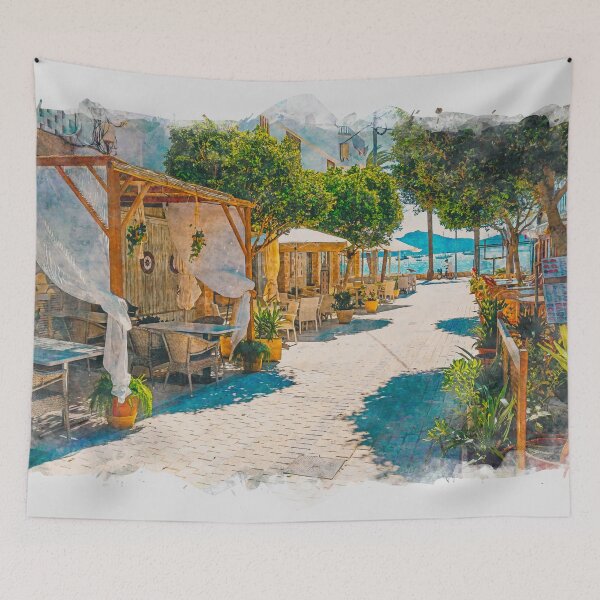 Item preview, Puerto Pollensa Mallorca Watercolour Effect designed and sold by GG WALL ART.