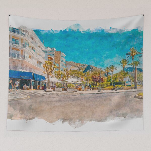 Item preview, Puerto Pollensa Mallorca Watercolour Effect designed and sold by GG WALL ART.